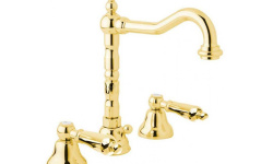 CEZARES FIRST Смеситель для раковины, 3 отв., с донным клапаном, золото/металл мини 1