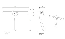 DW QUICK Скребок для стекла с держателем, хром мини 3 2