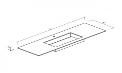 BRENTA TS43 Столешница из Solid Surface 100х49,6хh1,2 см, с раковиной "DLine" 65 см, белый мини 3 2