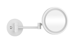 BEMETA WHITE Косметическое зеркало круглое с подсветкой, 5х, Ø160 мм, белый мини 1