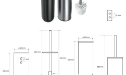 BEMETA NEO Ёршик напольный/подвесной, сталь шлифованная мини 3 3