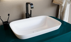 Salini MAREA 02 Раковина полувстраиваемая 598х398х160 мм, БЕЗ перелива, БЕЗ ДК, S-Stone - белый мат мини 3 6