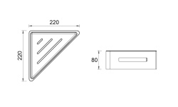 WHITECROSS ergo Полка для душа угловая, брашированное золото мини 3 3