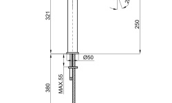 NOKEN ROUND INOX Смеситель для раковины, высокий 306 мм, без ДК, браш. нержавеющая сталь мини 3 2