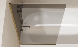 Salini ATRIO Шторка на ванну, H1400-1500х600-900 мм, стекло тонированное 8мм/золото. Спецзаказ мини 3 4