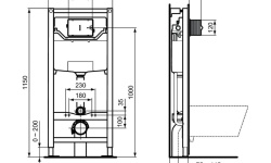 IS PROSYS 120 M Встраиваемая инсталляция для монтажа подвесных унитазов, EasyFix, 6/3 л мини 3 3
