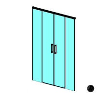 RADAWAY Idea Black DWD 180 Дверь в нишу раздвижная 1785-1815xH2005 мм, черный/прозрачный