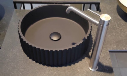 MIO River Раковина накладная круглая из бетона 398х398х110 мм, RAL мини 3 6