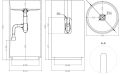 Salini ARMONIA 01 Раковина напольная 450х450хH850/900 мм, S-Sense - белый глянцевый мини 3 5