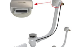 RAVAK Сточный комплект с заполнением переливом Click Clack хром (квадратный) мини 3 2