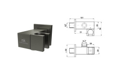 NOKEN PACK OXO Душевой комплект с термостатом, верхний душ, брашированный титан мини 3 5
