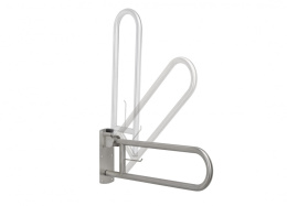 MEDICLINICS Поручень откидной с держателем туалетной бумаги 738х200 мм из нерж.стали AISI 304, сатин